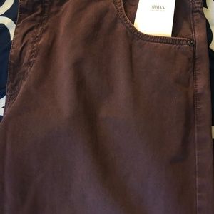 Armani Collezioni Men's Pants Burgundy, Size 38
